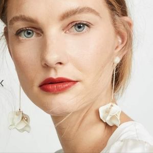 SHASHI Petunia Drop Earrings White NWT
